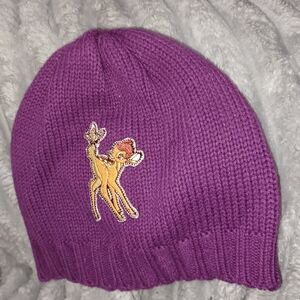 Disney Purple Beanie with Deer Embroidery